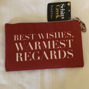 Schitts Creek Show Pencil Zipper Pouch New With Tags Best Wishes Warmest Regards
